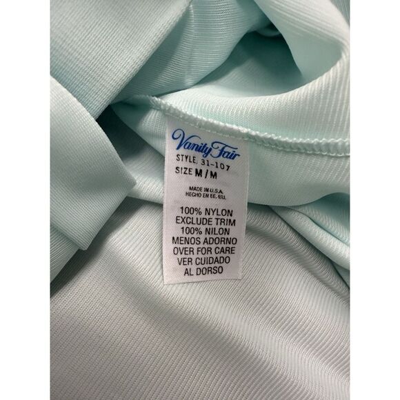 Vintage Nightgown Vanity Fair Baby Blue Button Up Made in USA. Sz M - Picture 8 of 10